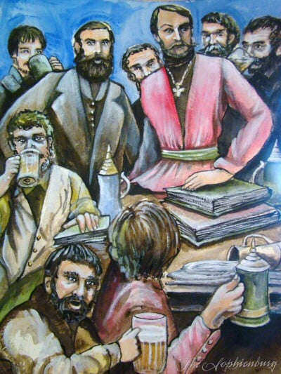 Prince Carl of Solms-Braunfels addresses a group of fraternity members in Heidelberg